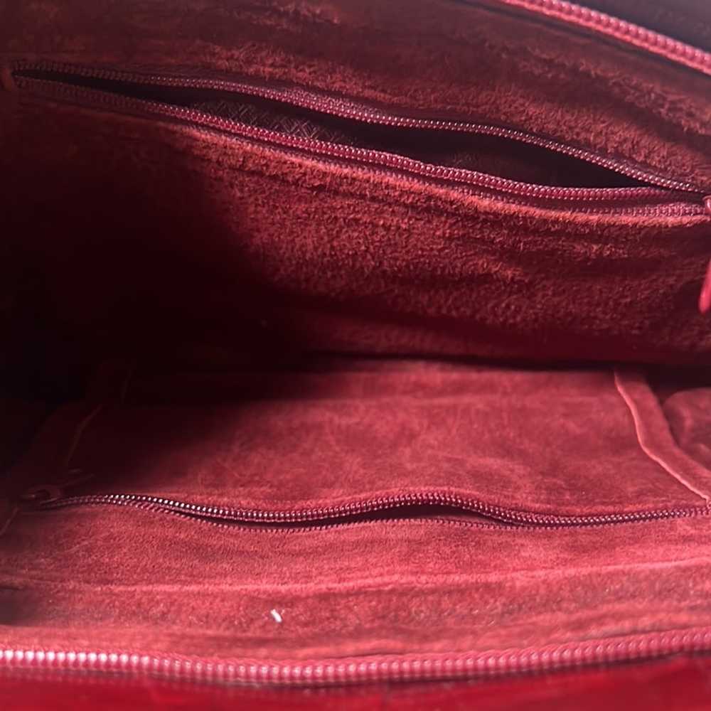 Burgundy Eel Skin Purse Clutch Leather Lined w St… - image 8