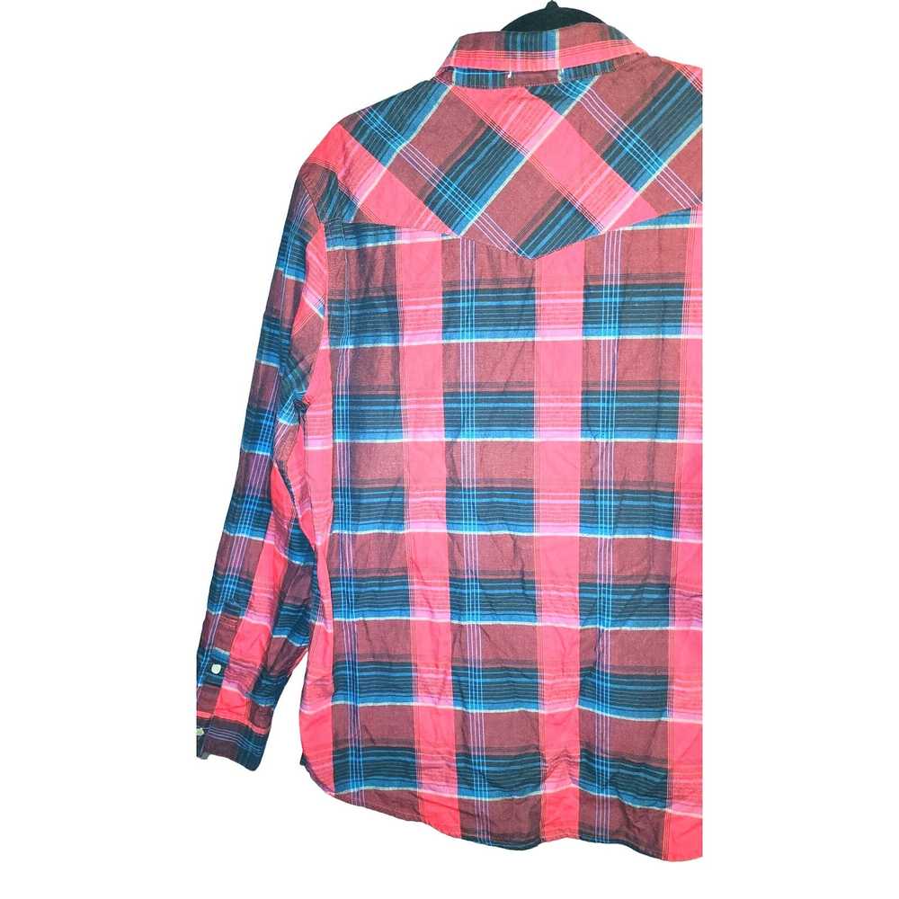 Levi's Mens Medium Levis Red Plaid Long Sleeve Bu… - image 8