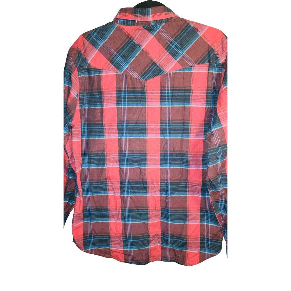 Levi's Mens Medium Levis Red Plaid Long Sleeve Bu… - image 9