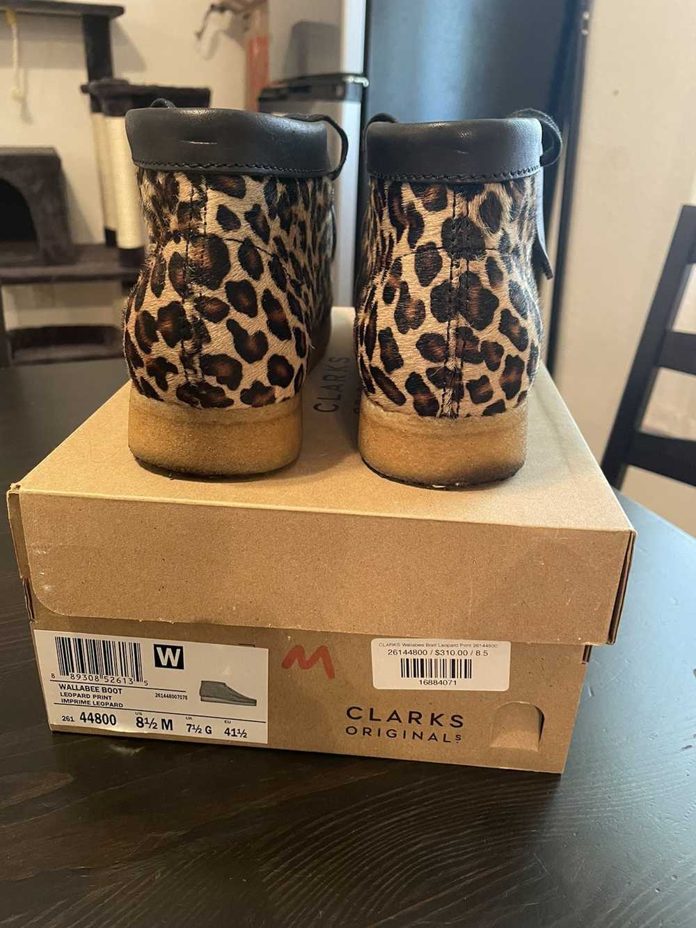 Clarks Wallabee boot leather/ leopard print - image 5