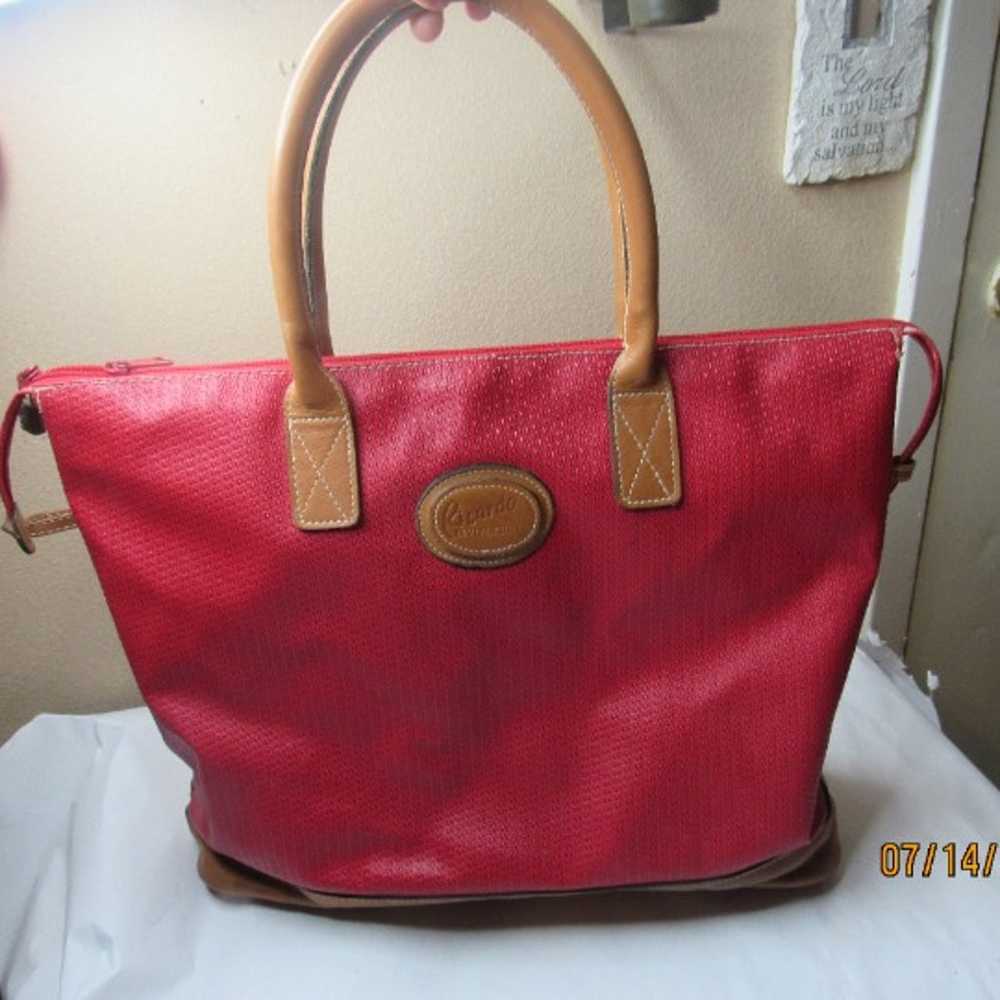 vtg Ricardo Beverly Hills red large Shoulder Bag … - image 1