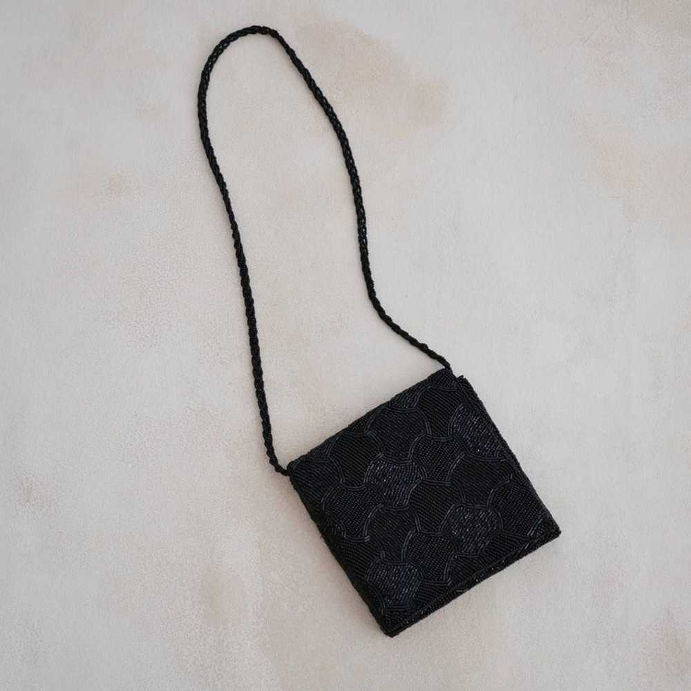Evening Bag Black Beaded Patchwork Vintage Walbor… - image 2