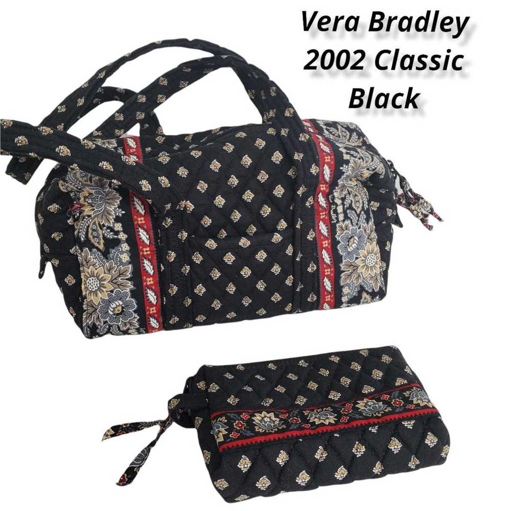 Vintage Retired Vera Bradley Classic Black Satche… - image 1