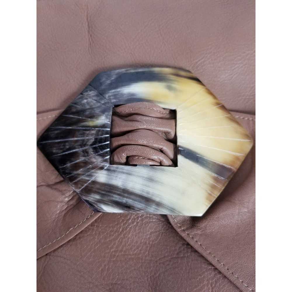70's VINTAGE JERRY MOSS Leather Clutch - image 4