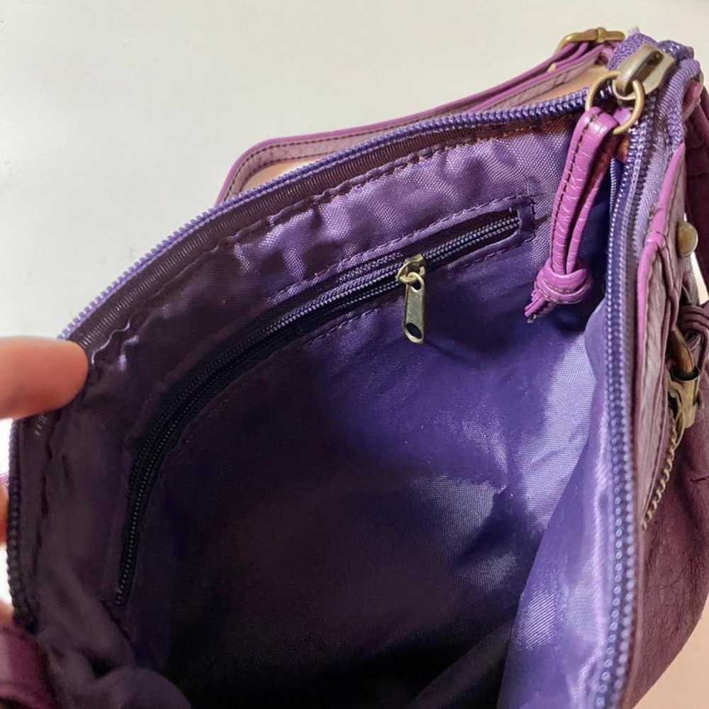 Vintage Purple Leather Purse Gem 9705