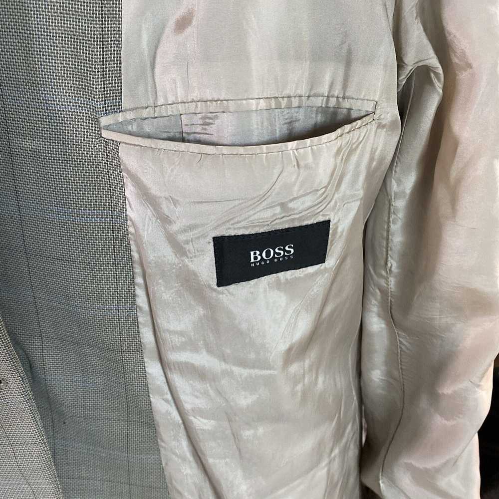 Hugo Boss VTG Hugo Boss Gray Wool Blend Tan Windo… - image 5