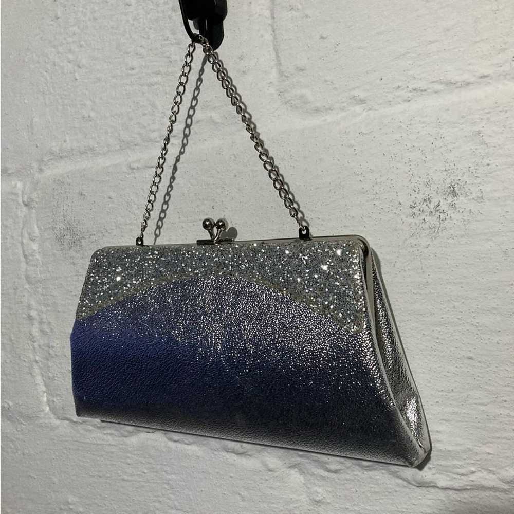 Vintage 60’s Silver Shimmer Evening Handbag Clutc… - image 2