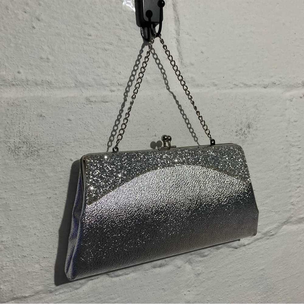 Vintage 60’s Silver Shimmer Evening Handbag Clutc… - image 3