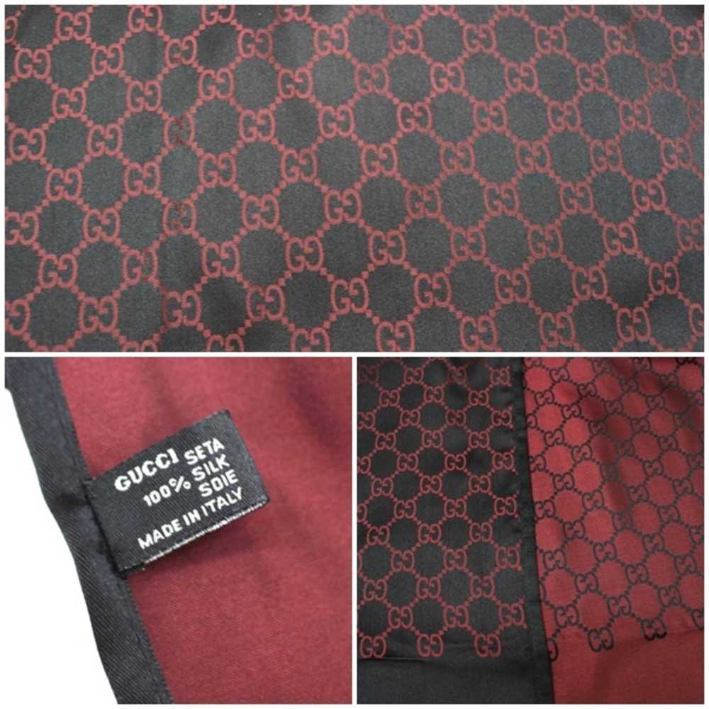 Gucci GUCCI Silk Rectangular Scarf Muffler Black … - image 3