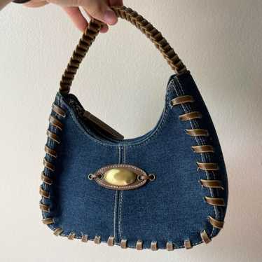 Vintage blue jean mini hand bag