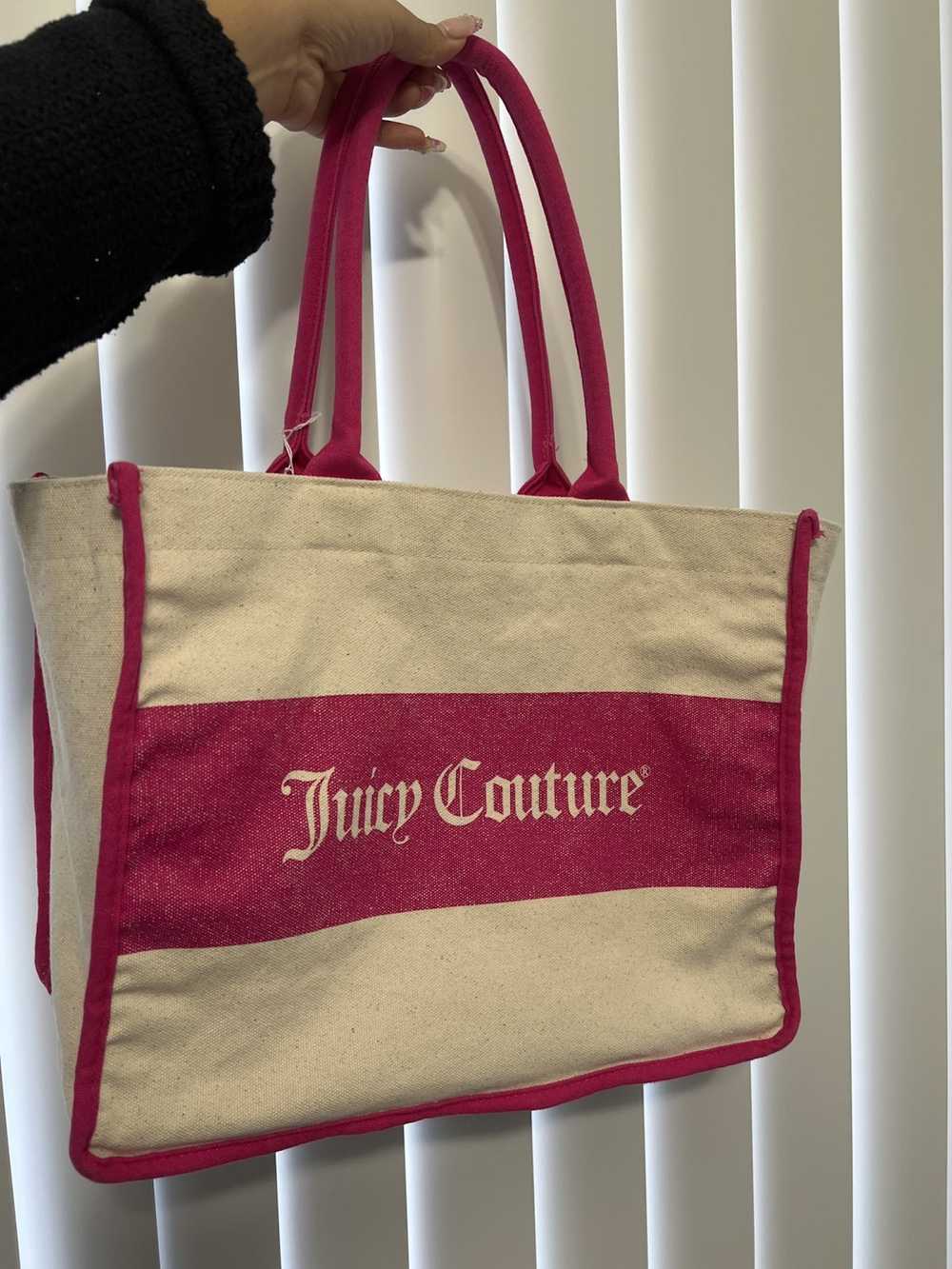 Juicy Couture Juicy Couture Pink and White Tote b… - image 1