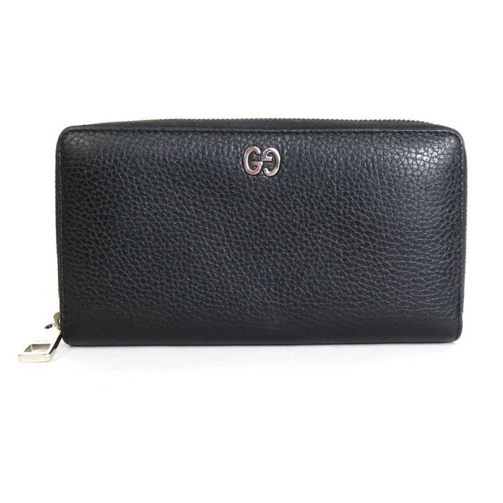 Gucci GUCCI Round Zipper Long Wallet Leather Blac… - image 1