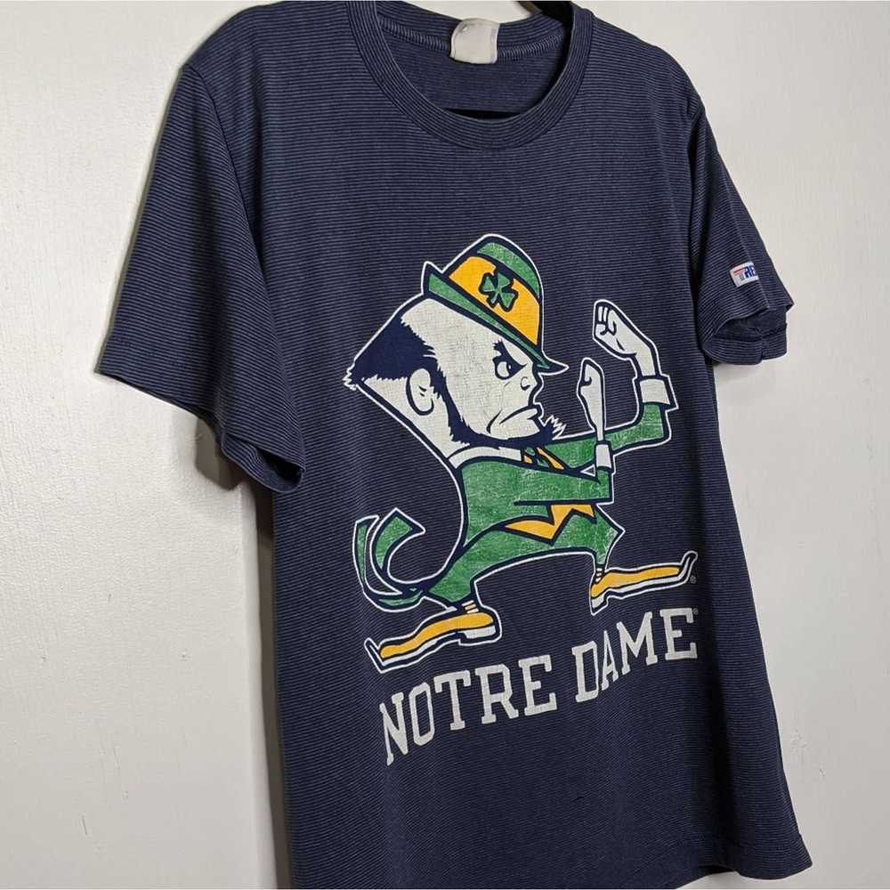 Vintage Vintage Notre Dame Single Stitch Shirt Pi… - image 2