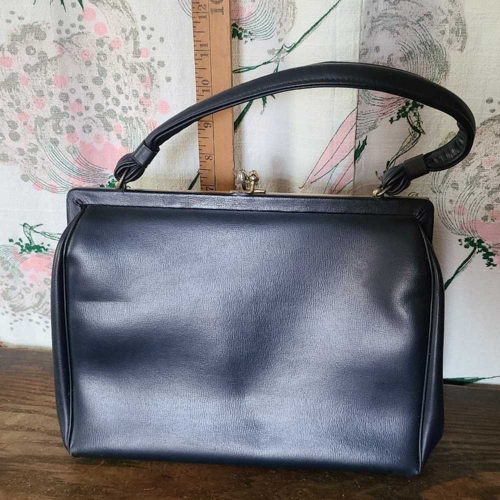 Vintage navy purse - image 1