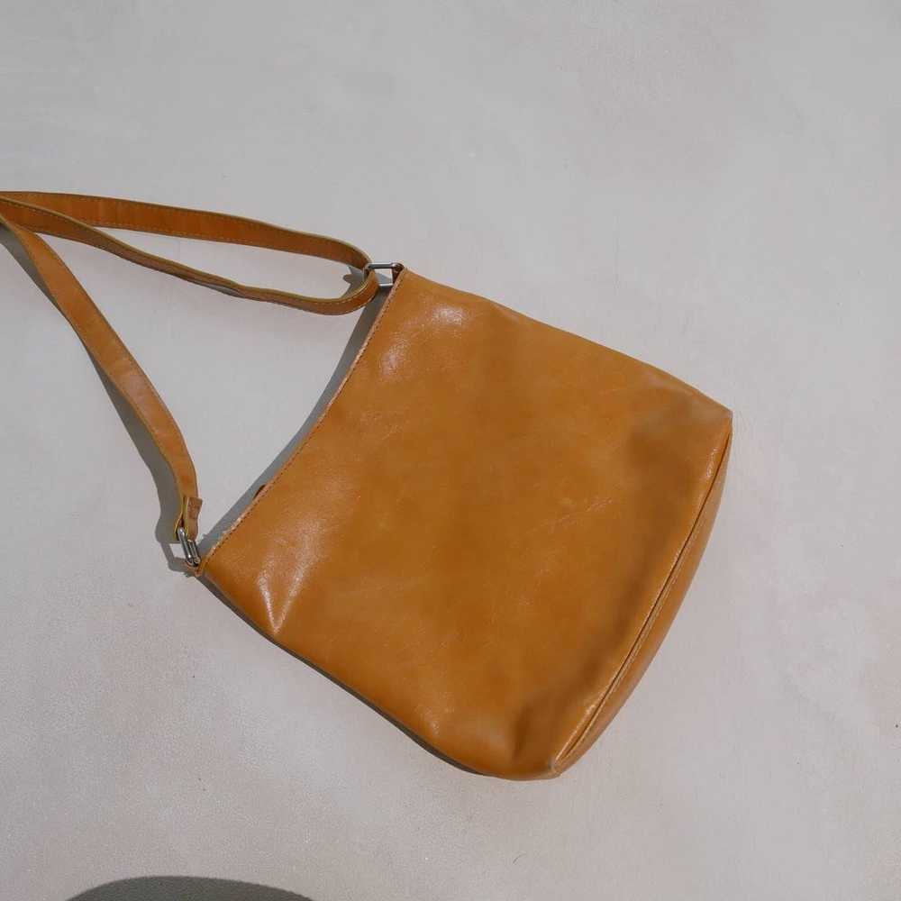 Y2K Crossbody Handbag Camel Vegan Faux Leather Pa… - image 2