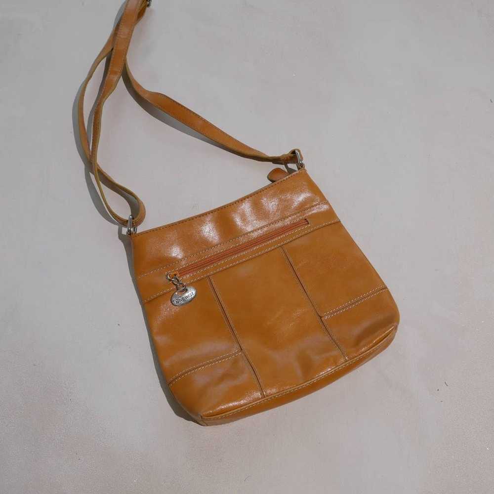 Y2K Crossbody Handbag Camel Vegan Faux Leather Pa… - image 5
