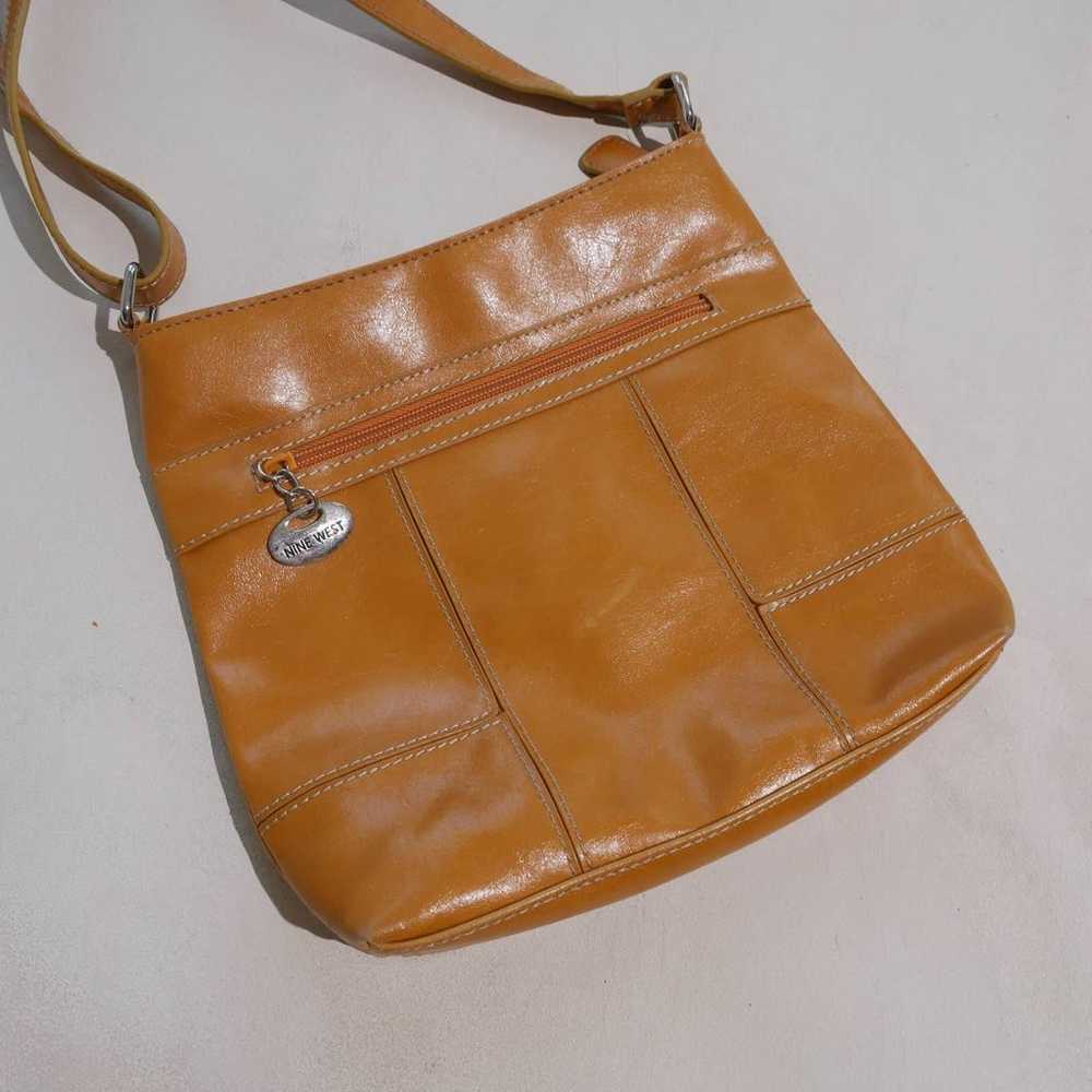 Y2K Crossbody Handbag Camel Vegan Faux Leather Pa… - image 7
