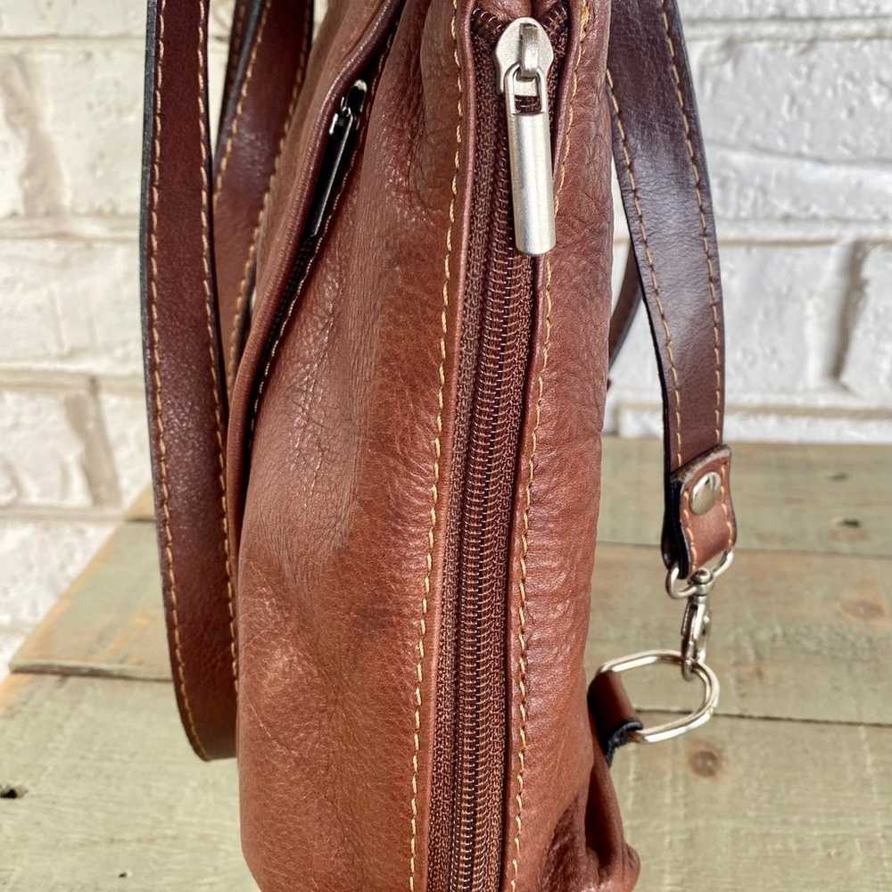 Italian Leather Boho Backpack Purse - image 7