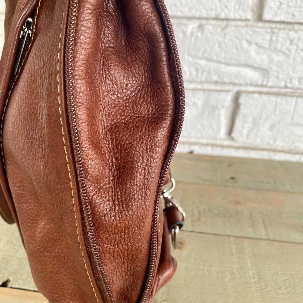 Italian Leather Boho Backpack Purse - image 8