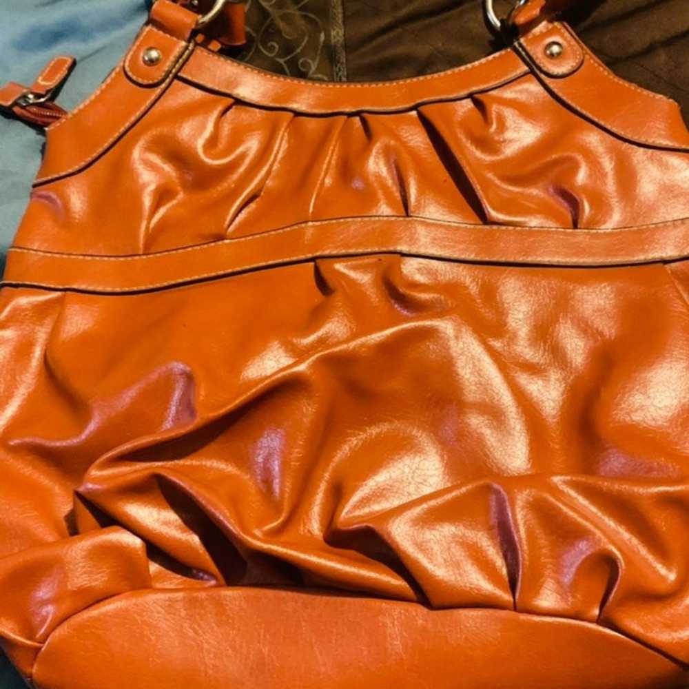 Rossetti Orange Leather Handbag - image 4
