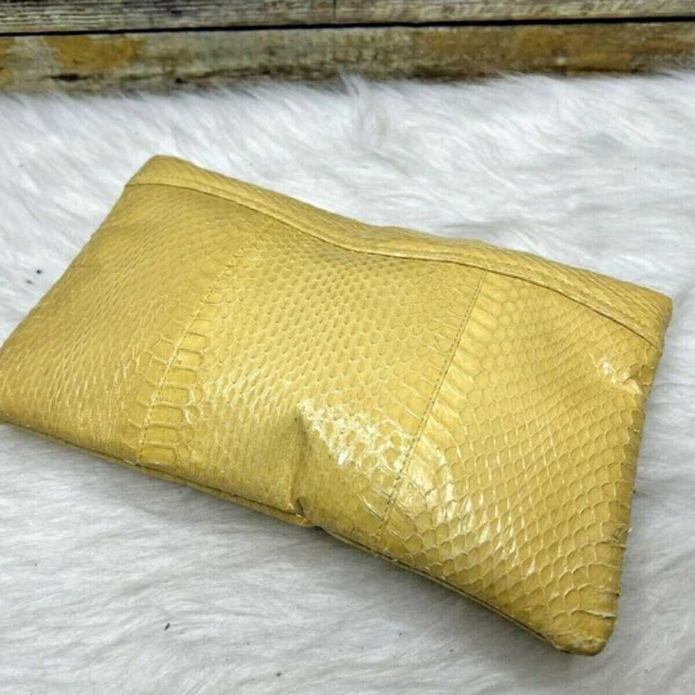 Vntg Clemente Yellow Genuine Snakeskin Leather Pu… - image 9