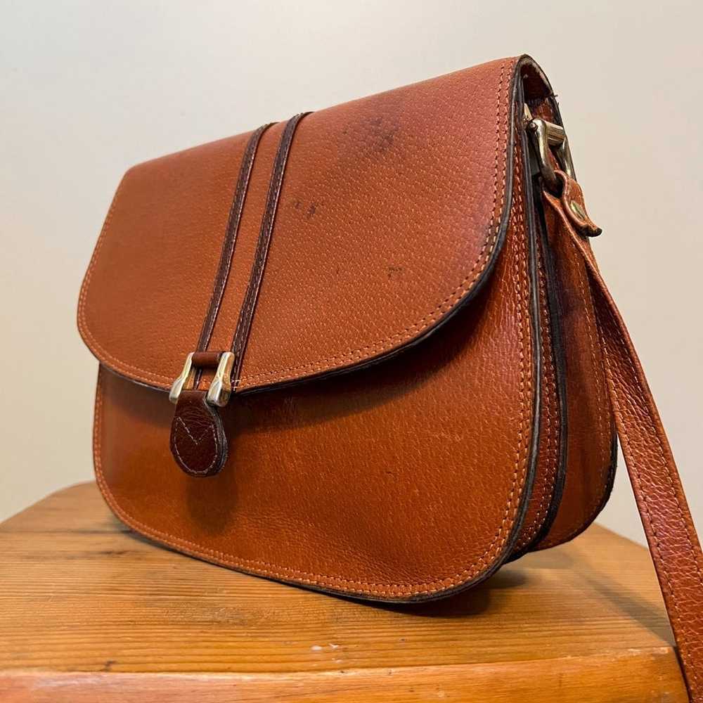 Vintage 60s/70s Leather Accoridan Saddlebag - image 3