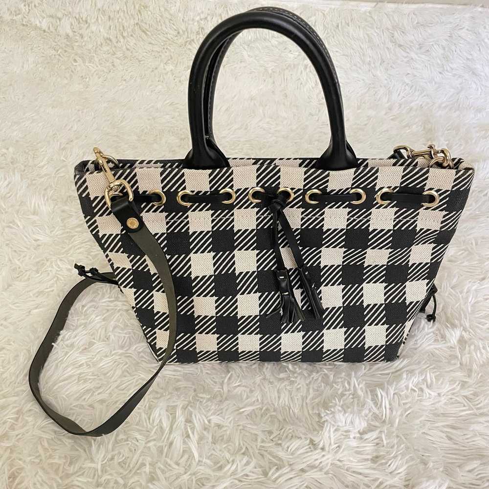 Vintage dooney and bourke houndstooth black white… - image 1