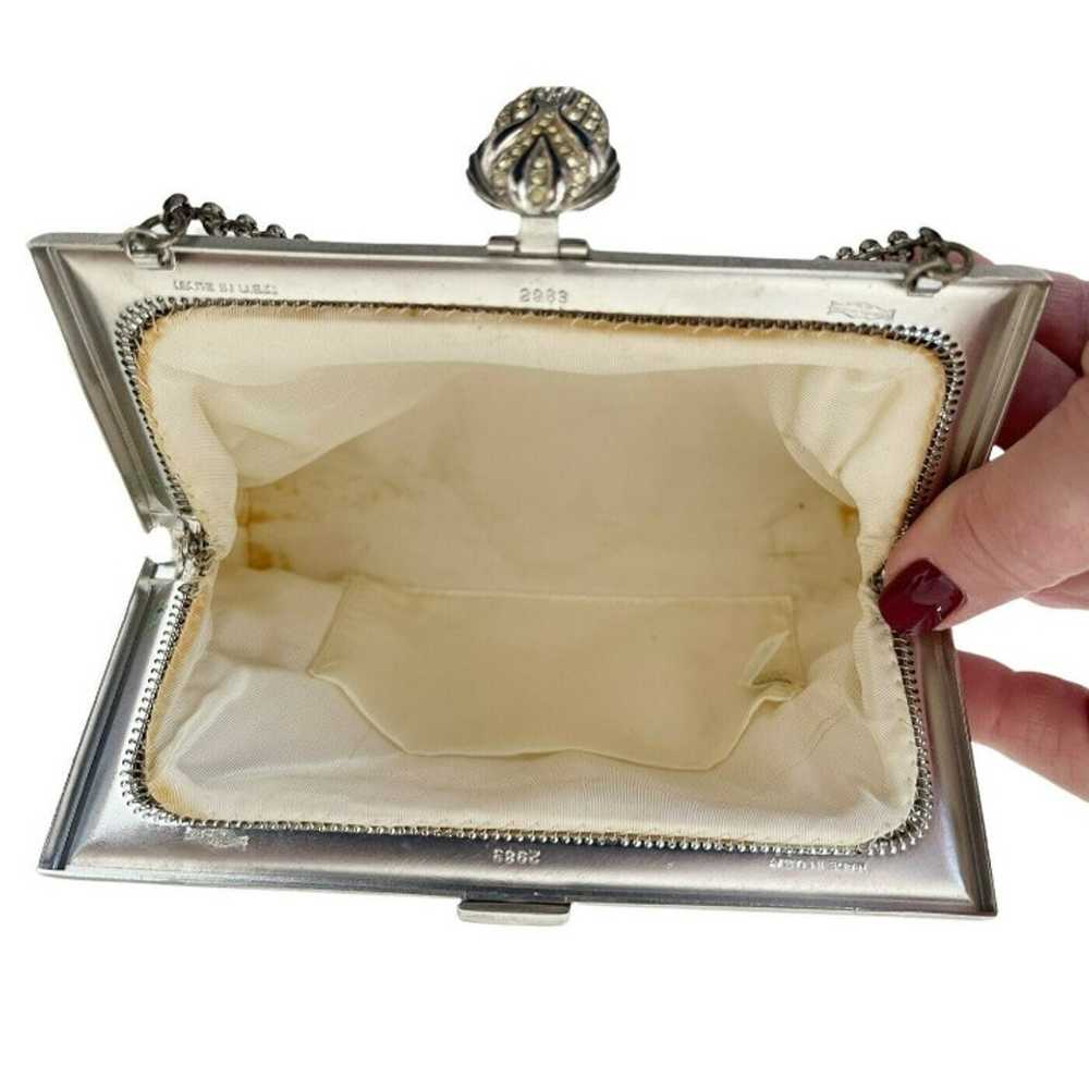 Whiting & Davis Silver Mesh Evening Handbag VInta… - image 8