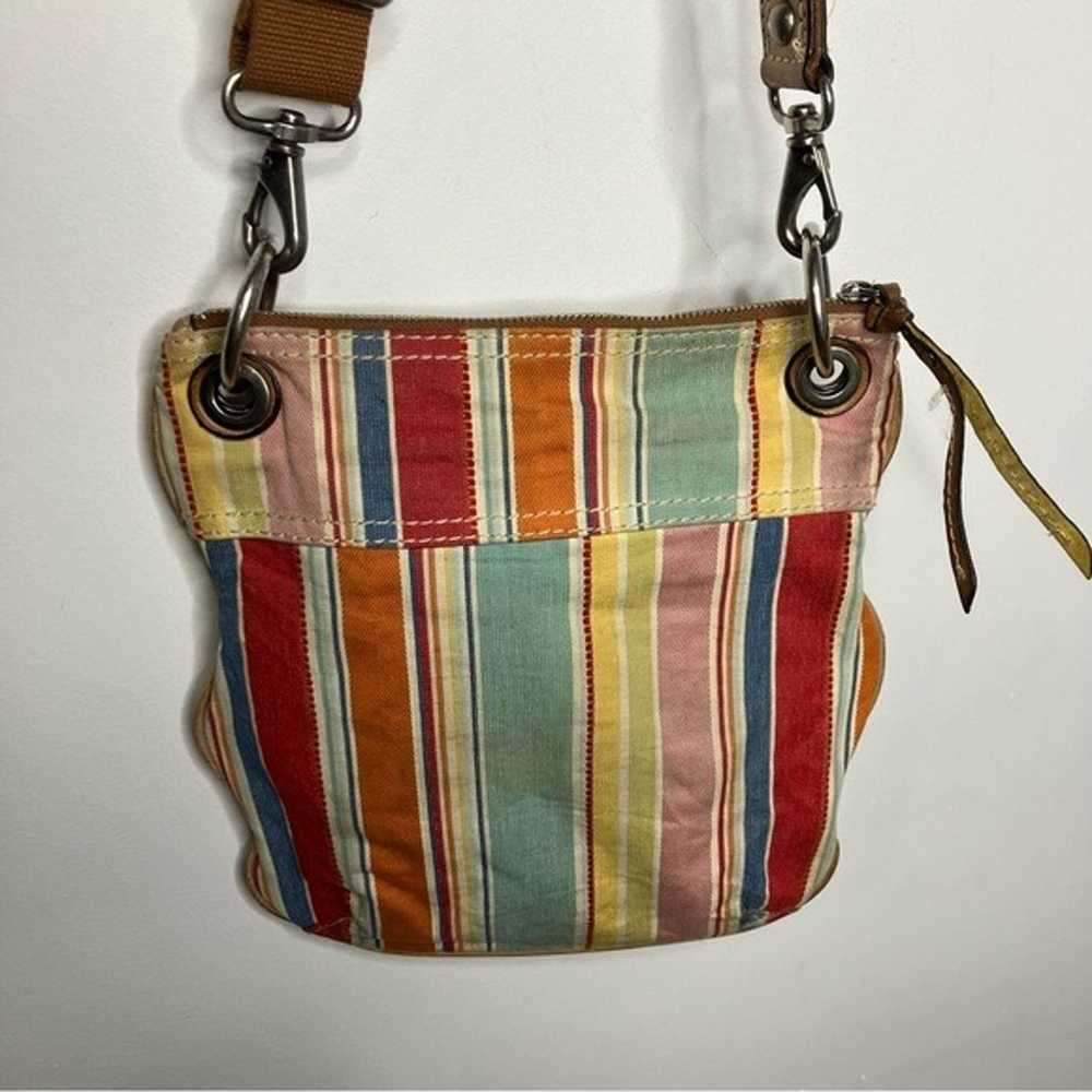 Vintage Fossil bright striped canvas cross body b… - image 5