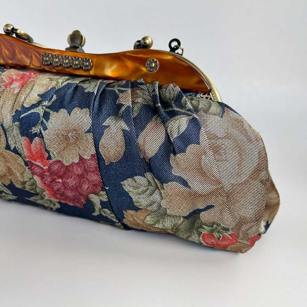 Vintage 90s Y2K Floral Clutch Crossbody Top Handl… - image 10