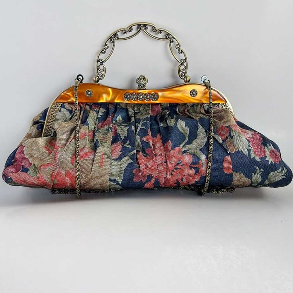 Vintage 90s Y2K Floral Clutch Crossbody Top Handl… - image 1