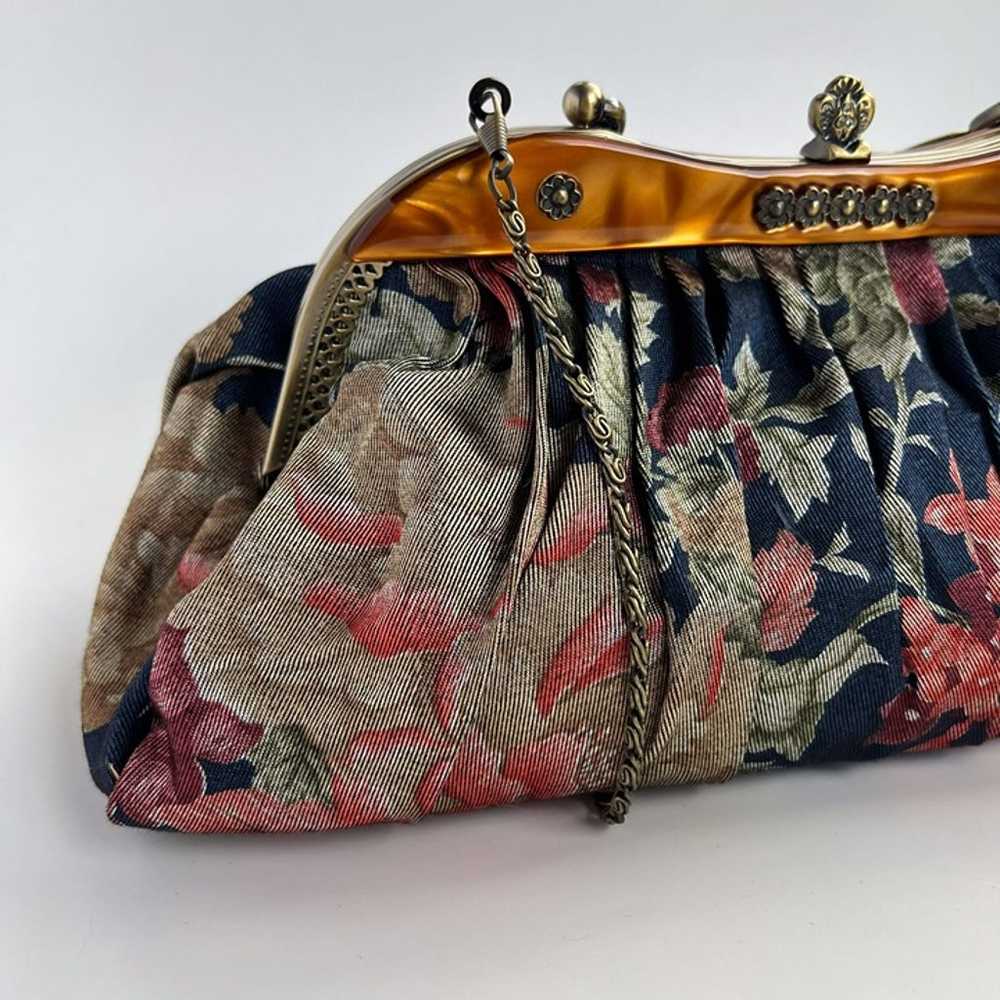 Vintage 90s Y2K Floral Clutch Crossbody Top Handl… - image 2