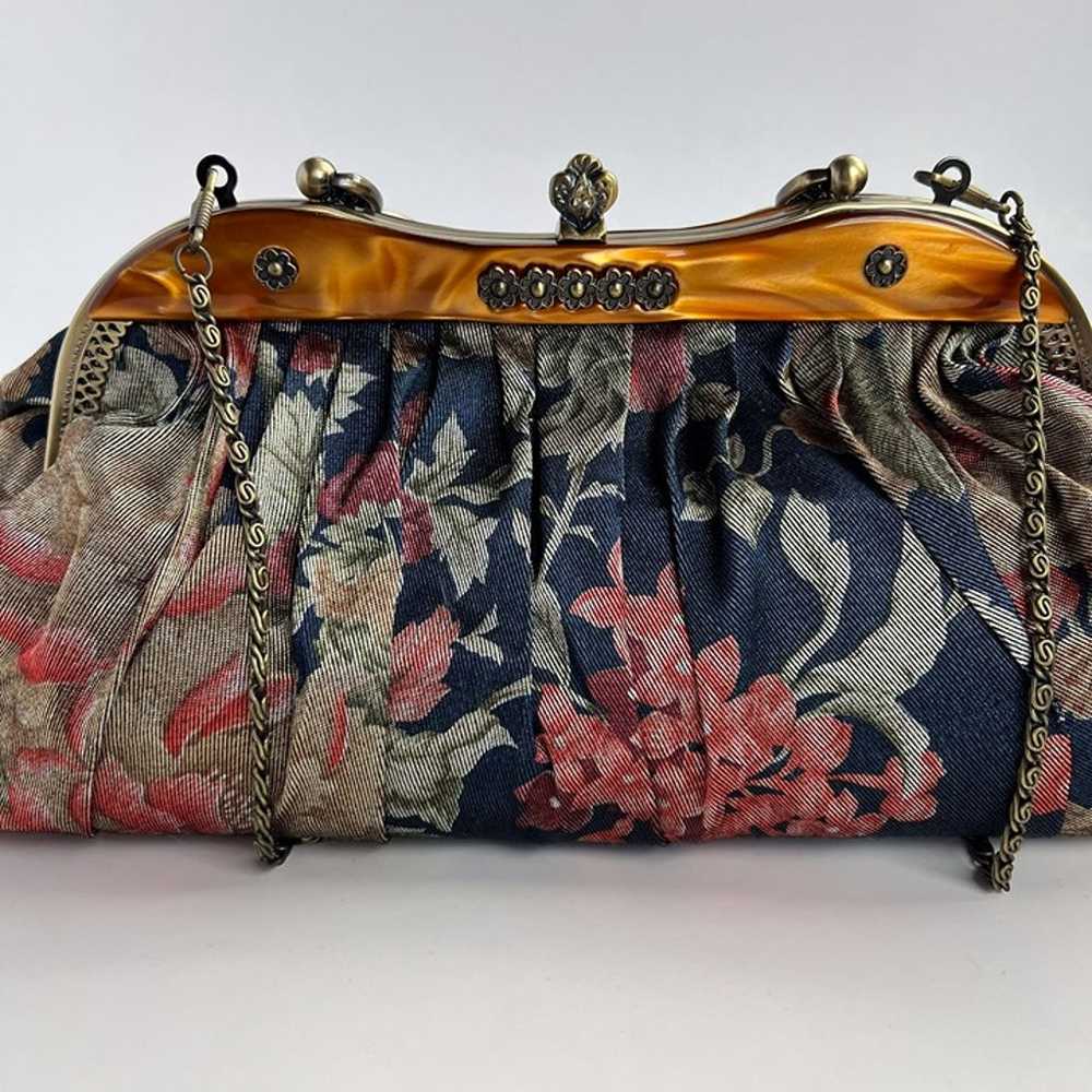 Vintage 90s Y2K Floral Clutch Crossbody Top Handl… - image 3