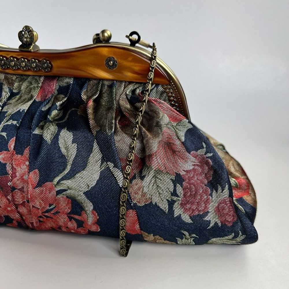 Vintage 90s Y2K Floral Clutch Crossbody Top Handl… - image 5