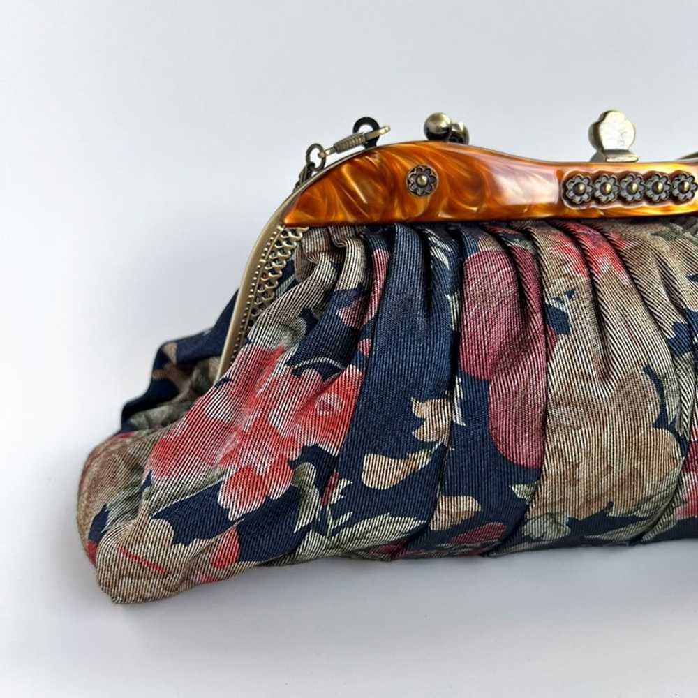 Vintage 90s Y2K Floral Clutch Crossbody Top Handl… - image 8