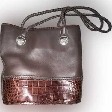 Sierra Valley woven leather straw crossbody purse