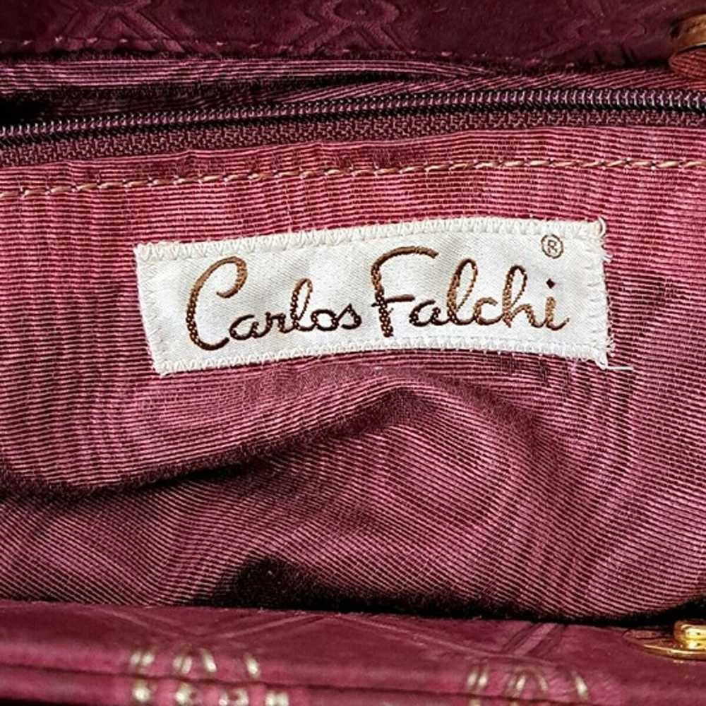 Vintage Carlos Falchi Suede Red & Gold Hobo Bag S… - image 6