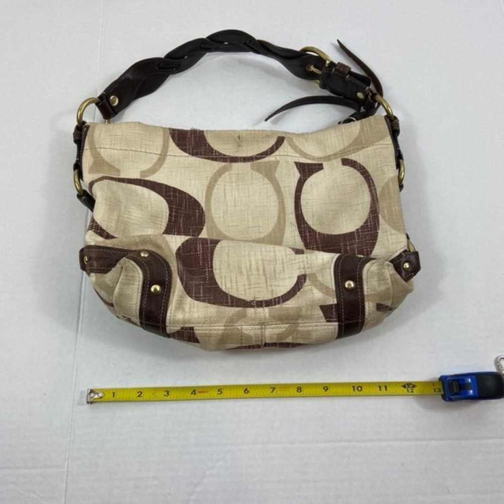 Vintage Coach Handbag Logo Beige/ Brown Y2K Hobo … - image 8