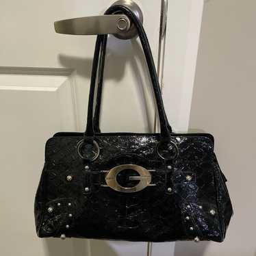 GUESS DRAWSTRING BLACK Quilted Patent Leather Pouch/Purse with Heart Charm  £17.00 - PicClick UK