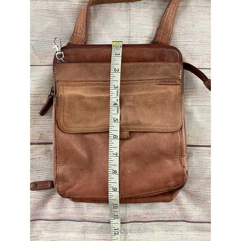 Vintage Fossil Women's Brown Leather Cross Body B… - image 4