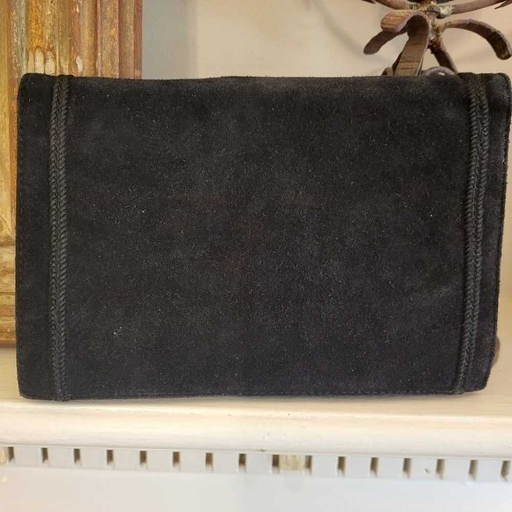 1950s Lord And Taylor black suede clutch bag - image 5