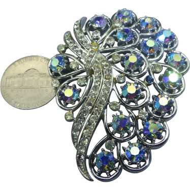 Coro Pegasus 1950s Aurora Borealis Brooch, Rhines… - image 1