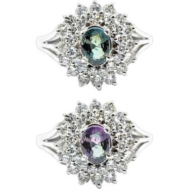 Natural .46ct Alexandrite & Platinum Diamond Ring