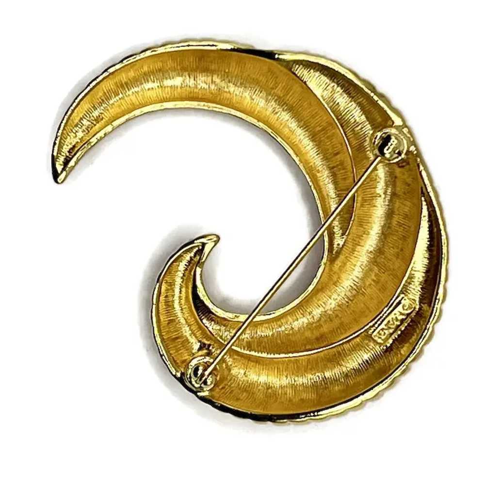 Monet Vintage Goldtone Swirl Design Brooch - image 3