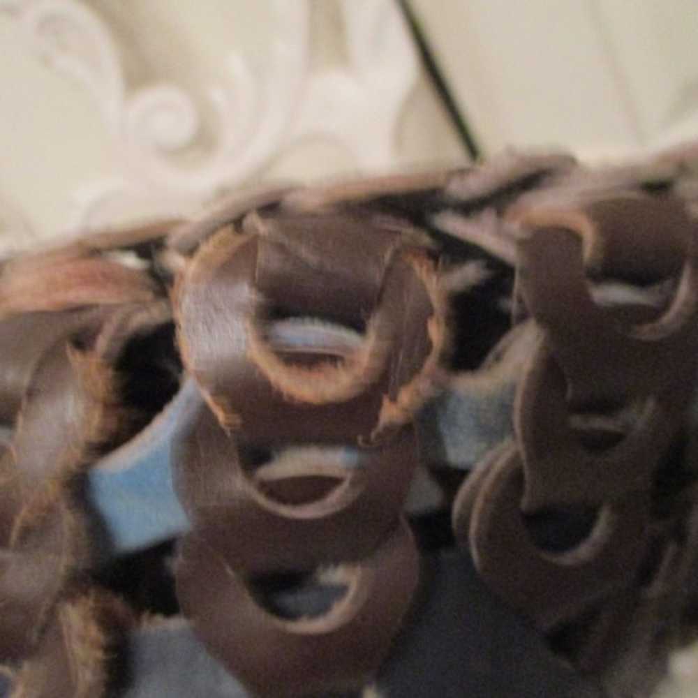 vintage boho/hippie braided leather tote/satchel - image 12