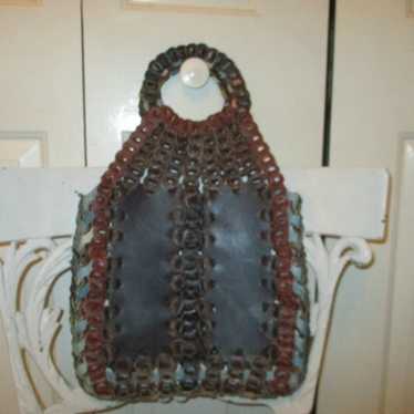 vintage boho/hippie braided leather tote/satchel - image 1