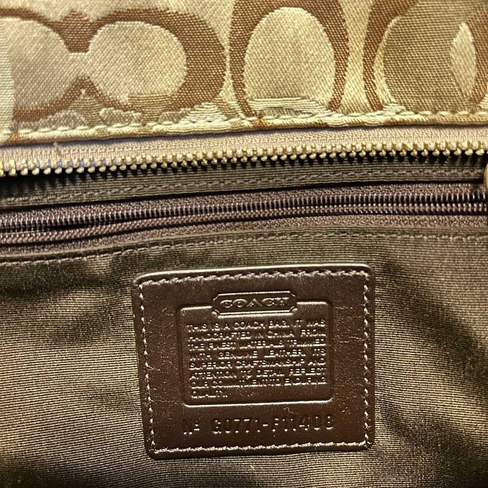 Authentic Coach Handbag - Gold & Brown Leather Su… - image 5