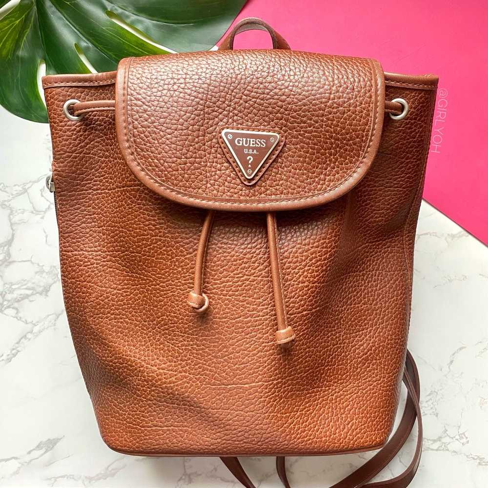 Vintage Guess Leather Backpack - image 1
