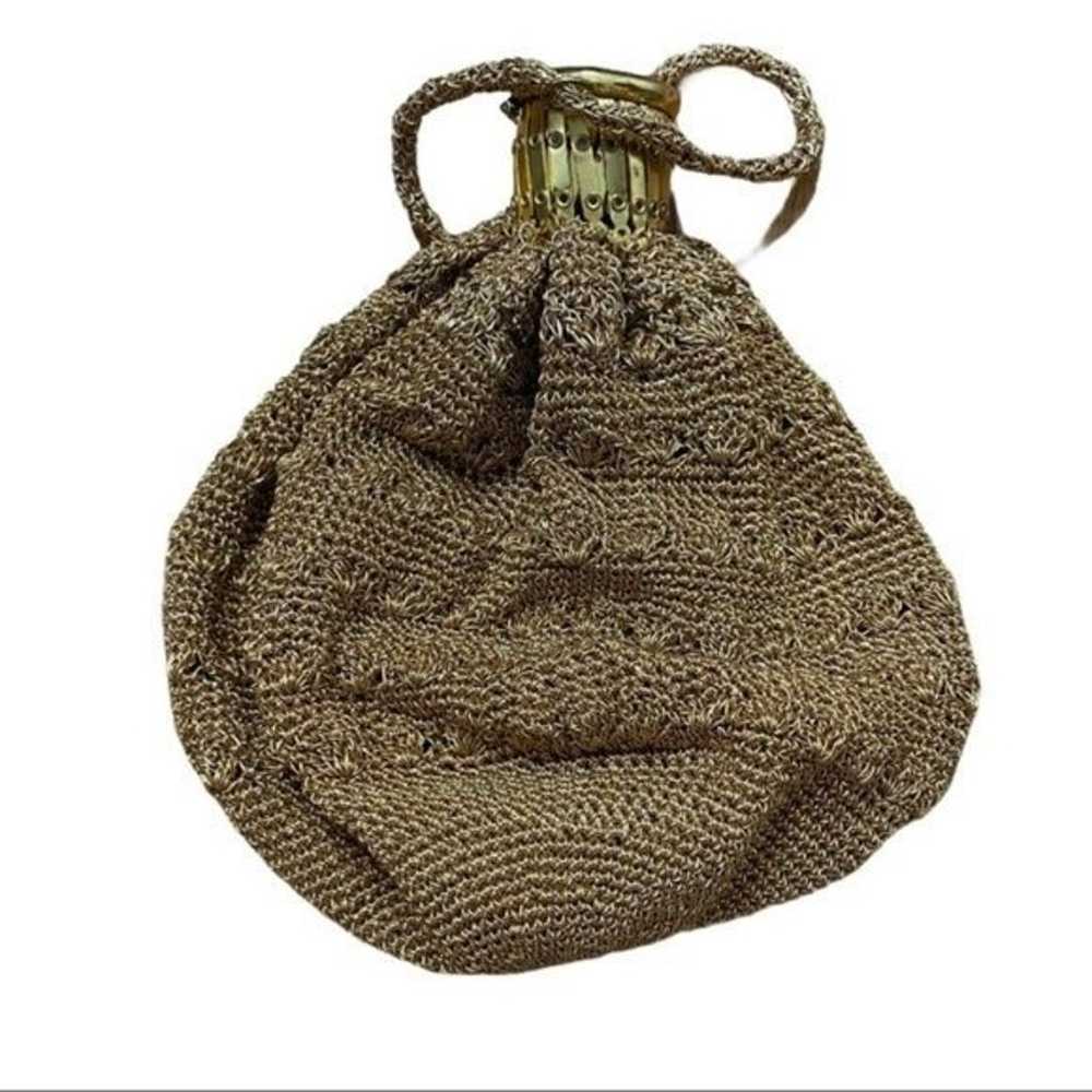 1930s gold metallic mesh beggar’s purse - image 1