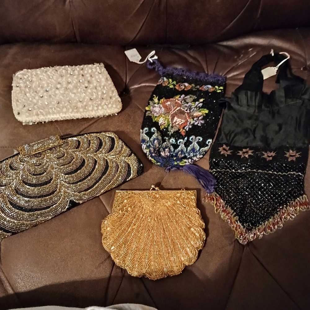 Lot of vintage beaded purses - image 1